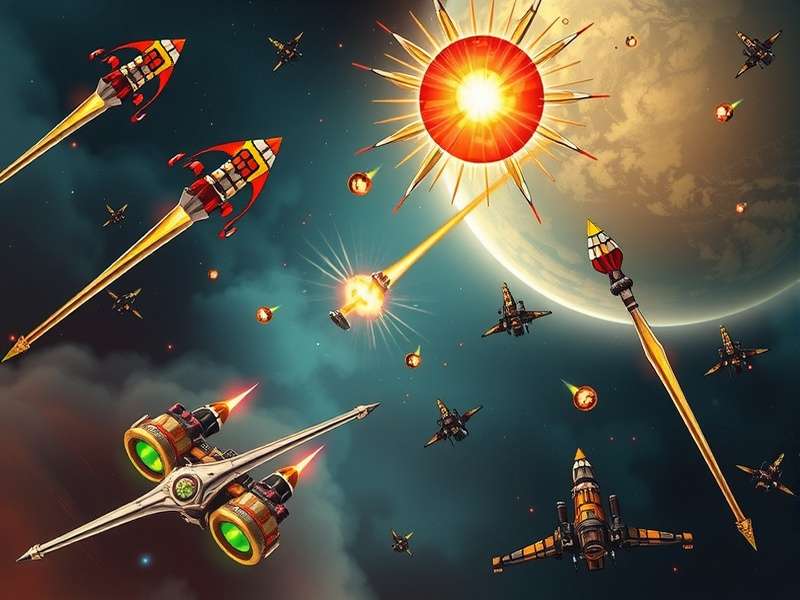 Vortex Vanguard gameplay screenshot showing space battle